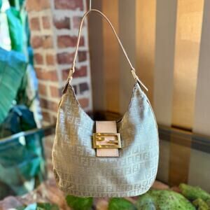 FENDI Beige Zucchino Shoulder Bag